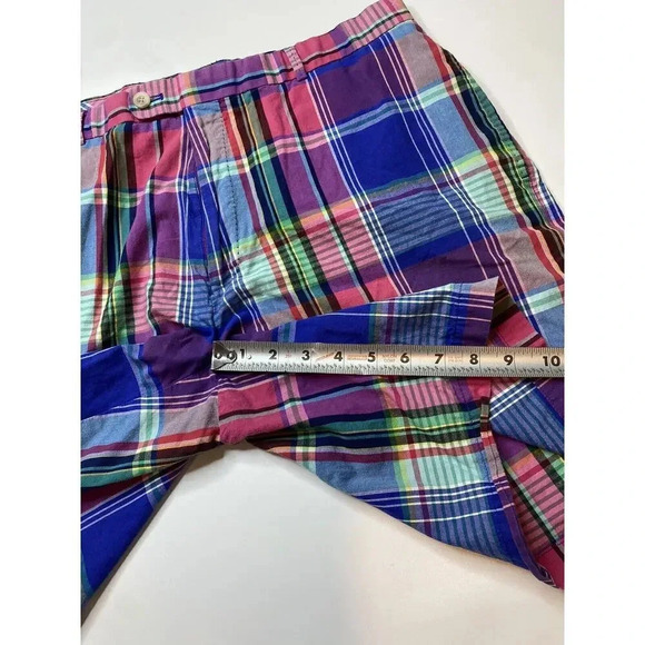 Peter Millar Men's 36 Shorts Performance Flat Front Golf Chino Plaid Flaw - Picture 5 of 8